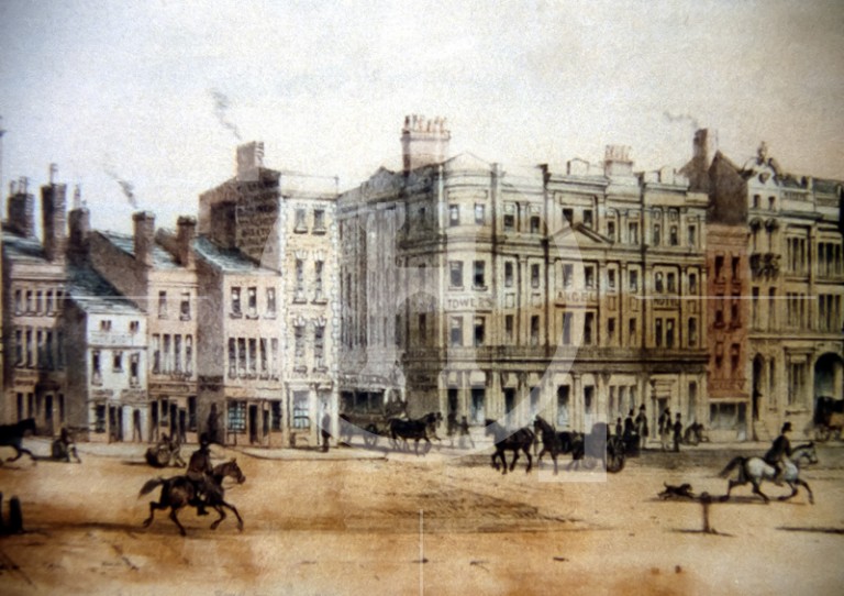 Bustling activity in Dale Street in 1850